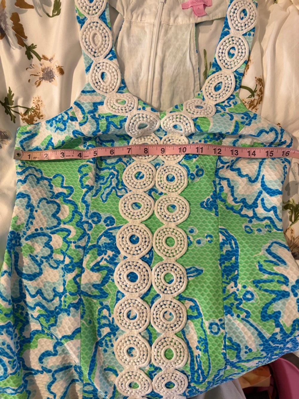 💚Lilly Pulitzer EUC Trudy GO GO Green Shift Dress in Blue Green & White Sz 4 🌊 - Picture 8 of 12